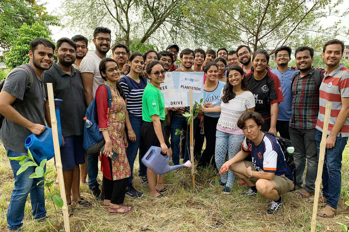 Sapling Plantation Drive at Green Verge 3, New Town, Kolkata